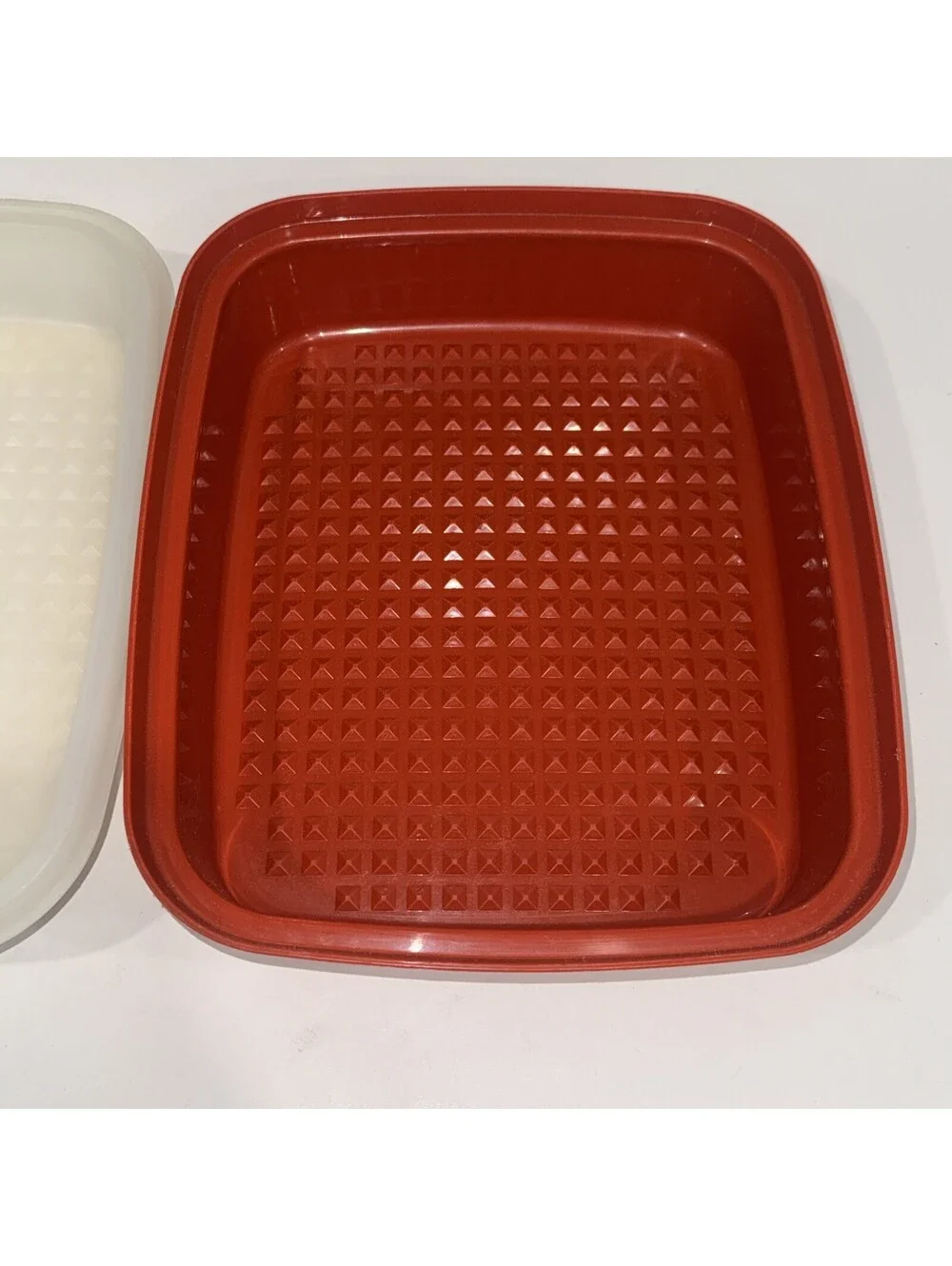 Tupperware Season Serve Vintage Meat Marinade Container Lid Paprika Red 11x9